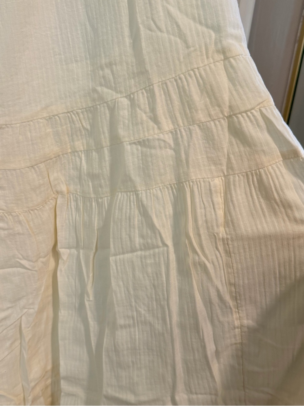J. Crew Cream Airy gauze tiered maxi dress Cover Up Size L #314 - Picture 12 of 17